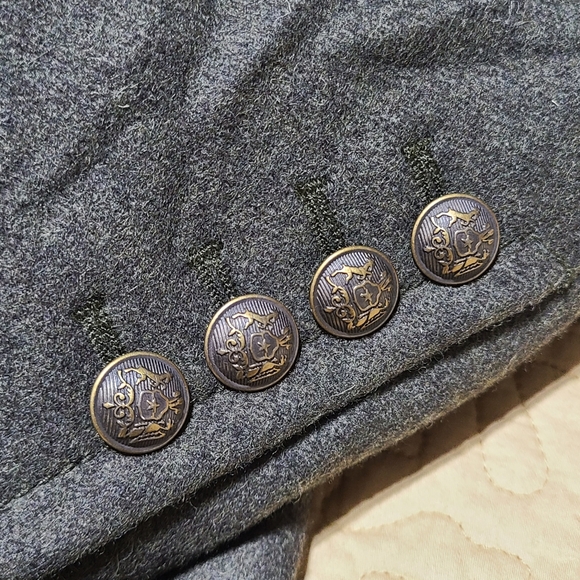 Loft Ann Taylor Blazer with faux fur removable collar wool blend jacket size 10p - Picture 7 of 16